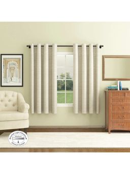 HomeTown - Amour Solid Jacquard Dim Out Curtains 5 Feet In Grey Colour (Set of 2)