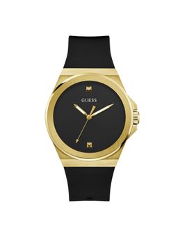 Guess - Men Vinyl Black Round Dial Analog Watch - GW0790G1 (M)