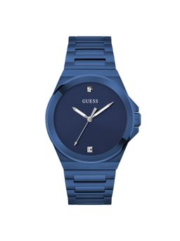 Guess - Men Vinyl Blue Round Dial Analog Watch - GW0833G1 (M)