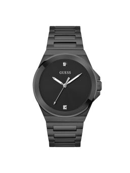 Guess - Men Vinyl Black Round Dial Analog Watch - GW0833G2 (M)