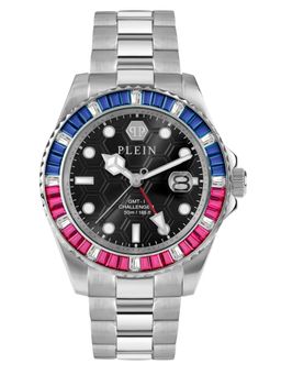 Philipp Plein - Men Pza-Gmt-I Challenger Bagu Black Round Dial Analog Watch - PWPZA0124 (M)
