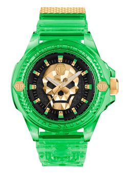 Philipp Plein - Men Skull Synthetic Black Round Dial Analog Watch - PWWAA0924 (M)
