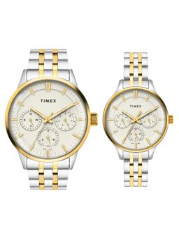 Timex - Trendline Round 21mm Grey Dial Analog Pair Watch - TW00PR317