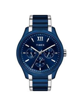 Timex - Signio Round 44mm Blue Dial Analog Men Watch - TW0TG7638