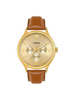 Timex - Men Gold Round Dial Analog Watch - TWEG18439 (M)