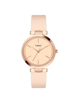 Timex - Women Rose Gold Round Dial Analog Watch - TWEL118SMU01 (M)