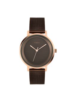 Timex - Women Brown Round Dial Analog Watch - TWEL129SMU03 (M)