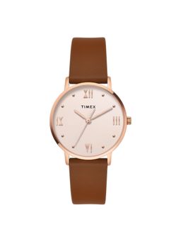 Timex - Women Beige Round Dial Analog Watch - TWEL15621 (M)