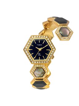Timex - Women Fria Black Hexagon Dial Analog Watch - TWEL17900 (M)