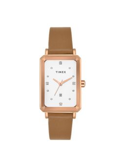 Timex - Women White Rectangular Dial Analog Watch - TWEL20800 (M)