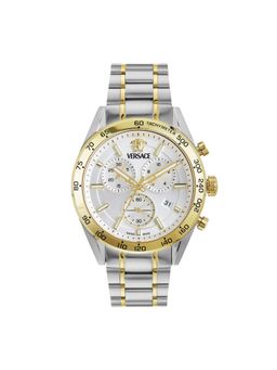 VERSACE - Unisex V-Code Chrono Silver Round Dial Analog Watch - VE0CA0224 (M)