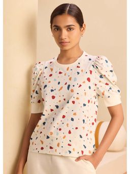 Alonge - Beige Printed Top