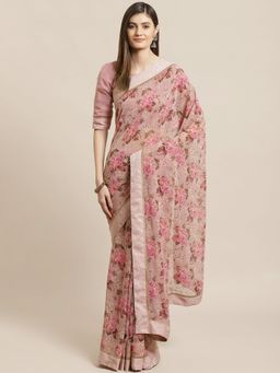 Readiprint - Multicolor Georgette Fabric Saree with Unstitched Blouse