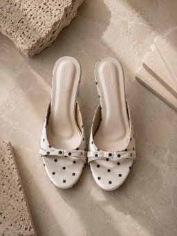 drunch - White Amalfi Polka Heels