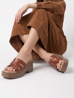 Dollphin - Women Tan PU Upper Casual Heels