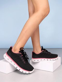 Truffle Collection - Black Solid Casual Sneakers