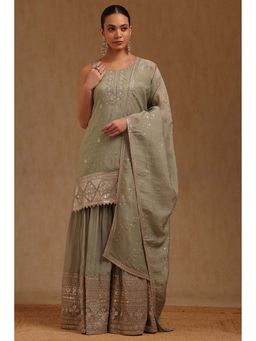 Soch - Women Green Embroidered Kurta with Palazzo and Dupatta