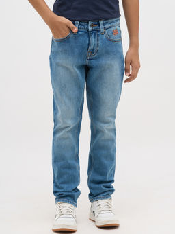 Jack & Jones Junior - Boys Solid Regular Fit Mid Rise Jeans