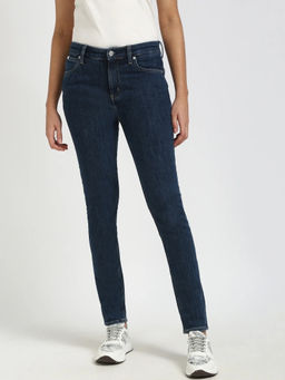Calvin Klein - Navy Blue Medium Wash Skinny Fit Mid Rise Jeans