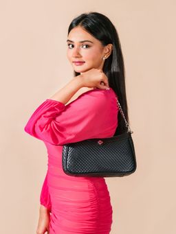 Nestasia - Lusso Black Shoulder Bag cum Sling Bag