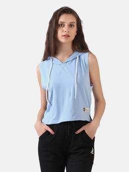 Aesthetic Bodies - Womens Essential Hoodie Stringer- Sky Blue