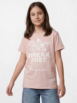 R&B - Brown Girls Printed Short Sleeves T-Shirt