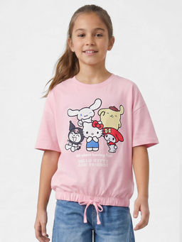 R&B - Green Girls Printed Short Sleeves T-Shirt