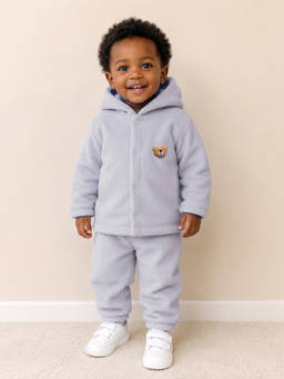 Mi Arcus - Solid Hooded Full Sleeves Sweatshirt And Joggers - Grey