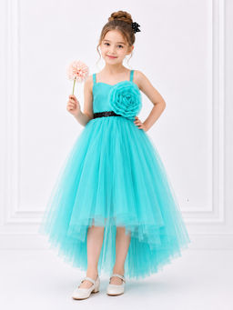 Toy Balloon Kids - Kids Girls Rama Green Party Wear High Low Dress