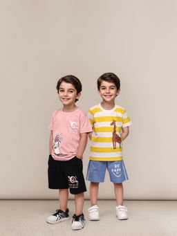 Toonyport - Boys Cotton Printed Shorts and T-Shirt - Multi-Color (Pack of 2)