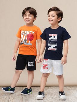 Toonyport - Boys Cotton Printed Shorts and T-Shirt - Multi-Color (Pack of 2)
