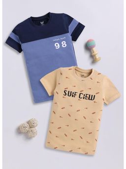 Toonyport - Boys Graphic Printed Round Neck Cotton T-Shirt - Multi-Color (Pack of 2)