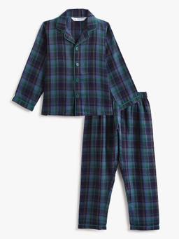 Campana - Navy Blue Checks Shirt and Pyjama (Set of 2)