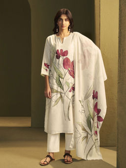 Autumnlane - Itrh Rosy Linen Kurta With Pant & Dupatta