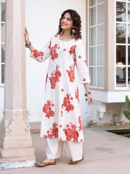 Autumnlane - Karen Maple Cotton Kurta With Palazzo