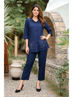 Autumnlane - Midushi Azure Embroidery Cotton Co-Ord Set