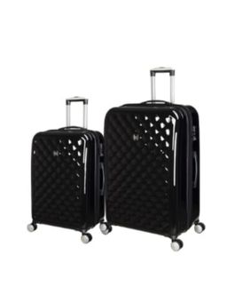 it luggage - Fashionista Glossy Black Set of 2 28-24 Inches Expandable Hardsided TSA Trolley