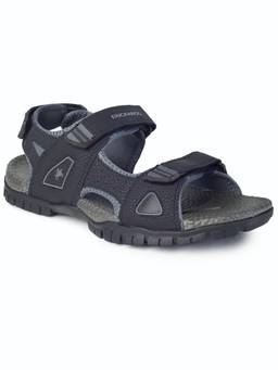 BUCKAROO - Black Faux Leather Open Toe Rubber Pair Of Sandals