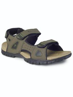 BUCKAROO - Olive Faux Leather Open Toe Rubber Pair Of Sandals