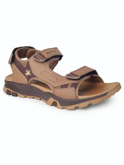 BUCKAROO - Tan Textile Open Toe Pu Pair Of Sandals