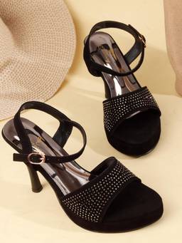 CHINRAAG - Silver Synthetic Round Toe Tpr Pair Of Heels