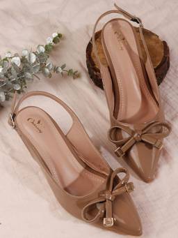 CHINRAAG - Beige Synthetic Pointed Toe Tpr Pair Of Heels