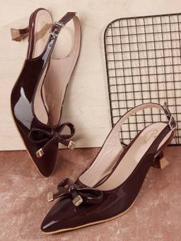 CHINRAAG - Maroon Synthetic Pointed Toe Tpr Pair Of Heels