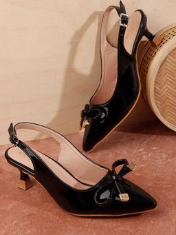 CHINRAAG - Black Synthetic Pointed Toe Tpr Pair Of Heels