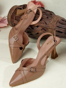 CHINRAAG - Beige Synthetic Pointed Toe Tpr Pair Of Heels