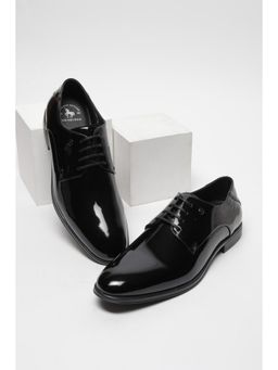 Van Heusen - Black Leather Round Toe Tpr Pair Of Oxfords