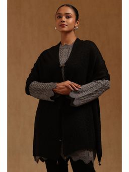 Soch - Womens Black Acrylic Knitted Shawl