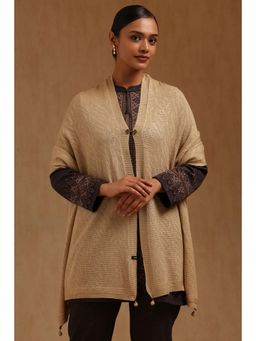 Soch - Womens Beige Acrylic Knitted Shawl
