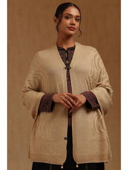 Soch - Womens Beige Acrylic Knitted Shawl
