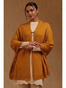 Soch - Womens Mustard Acrylic Knitted Shawl